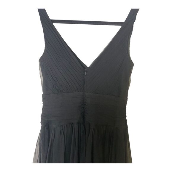 #152 TADASHI COLLECTION black silk cocktail dress - Picture 4 of 8